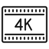 4k magas felbontás fekete ikon